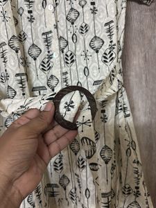 Bohemian Print Dress with Belt