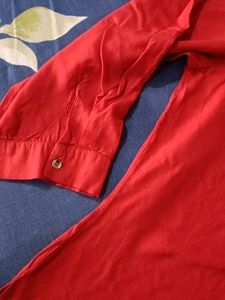 Red Long Sleeve Casual Shirt
