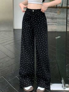 Polka Dot Wide Leg Jeans