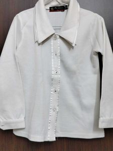 Elegant White Button-Down Shirt