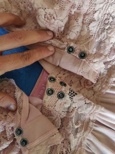 Lace Trimmed Pink Nightgown(maternity)