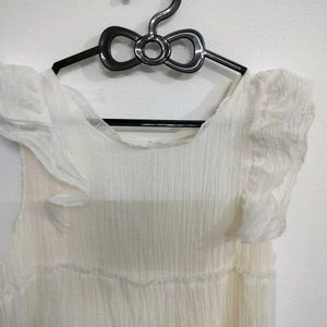 White Tiered Ruffle Dress