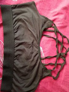 Black Sports Bra with Criss-Cross Straps
