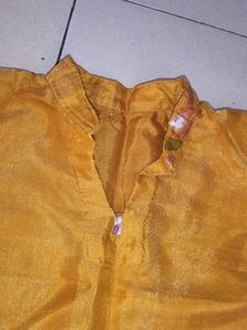 Orange Kurta with Floral Print