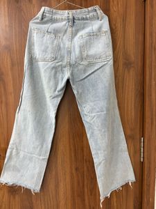 Urbanic Light Wash Ripped Wide Leg Jeans