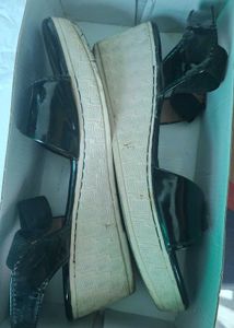 Black Wedge Sandals