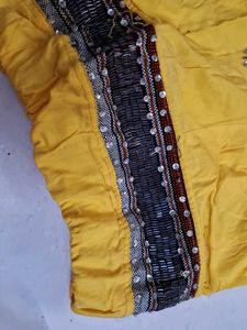 Navratri yellow maroon baby girl lehenga