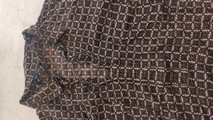 Elegant Brown Geometric Print Kurta