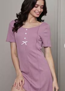 Sweet Pink Button-Up Nightgown