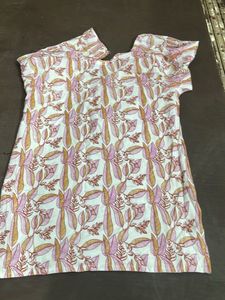Pretty Pink Leaf Print Kurta