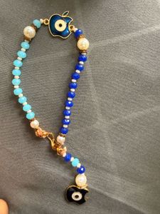 Chic Large Hoop Earrings and evileye bracelet