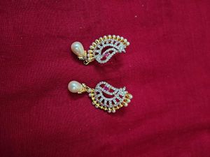 Elegant Pearl &amp; Diamond Earrings