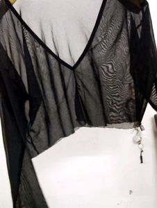 Boohoo Sheer  Mesh Crop Top