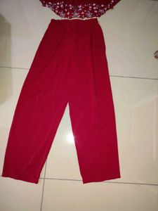 Elegant Red Embroidered cord set