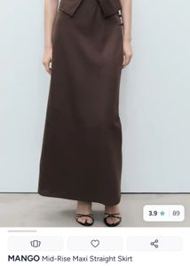 Mango Dark Brown Maxi Skirt