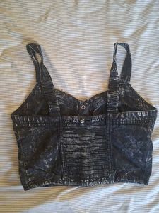 Distressed Denim Corset Top