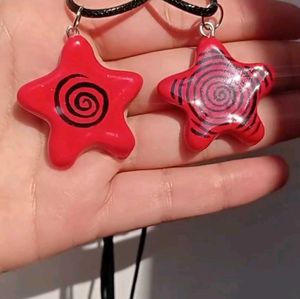 Y2k Swirl Star Chunky Necklace