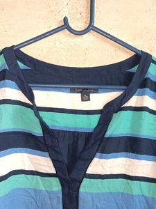 TOMMY HILFIGER Striped Sleeveless V-Neck Top