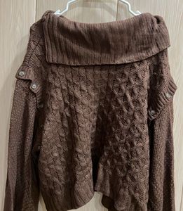 Brown Cable Knit Sweater