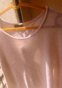 Cream Textured Short Sleeve Top
