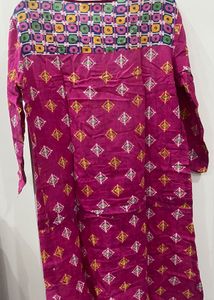 Vibrant Pink Printed Kurta