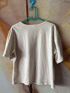 Cream T-Shirt with Navy Pocket