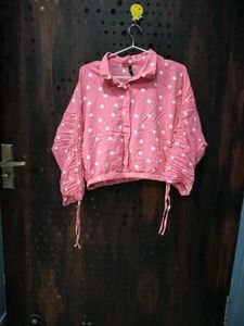 Cute Pink Polka Dot Top