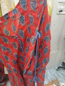 Red Paisley Print Top