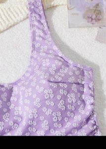 Purple Floral One-Piece Swimsuit