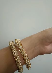 Moti Bangles In Golden Colour