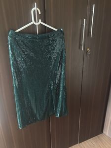 Sparkling Emerald Sequin Skirt