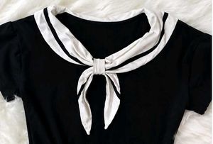 Black &amp; White Sailor Blouse