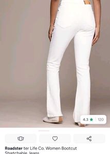 ROADSTERS Women's White Bootcut Jeans