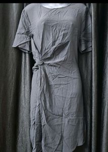 Grey Twist Detail Tunic Dress