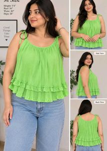Lime Green Ruffled Camisole Top