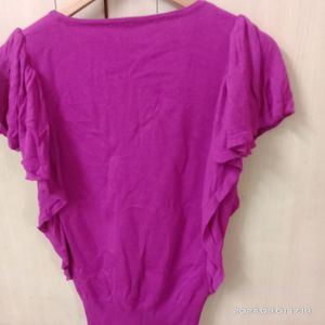Imported Pink Poncho Top. Woolen Fabric. unused