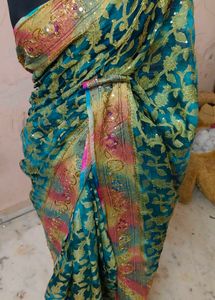 Beautiful Embroidered Silk Saree