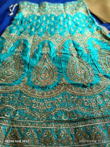 Heavy bridal lehenga with cancan attached