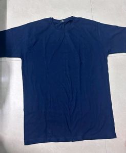 Solid Oversized T-shirt (Navy Blue)