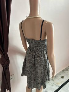 Cute Black &amp; White Ditsy Print Dress