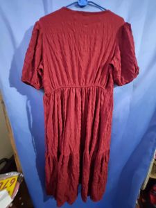 L.O.V Elegant Rust Red Midi Dress