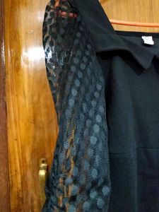 Chic Black Puff Sleeve Dress🩷