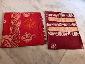 Set of 2 Red and Maroon SHAWLS