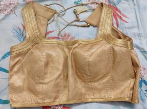 Elegant Gold Brocade Blouse
