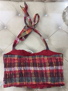 Plaid Halter Neck Crop Top