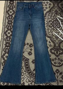 Flared Blue Denim Jeans