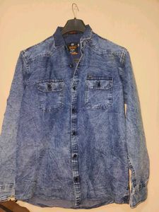 Men's Blue Denim Washed Shirt