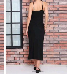 Sleek Black Maxi Dress with price tag shein brand