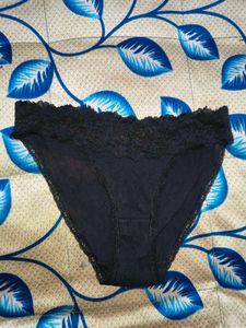 Women's Black Lace Trim Briefs