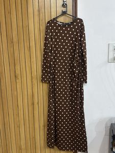 💌sale💌Brown Polka Dot Maxi Dress